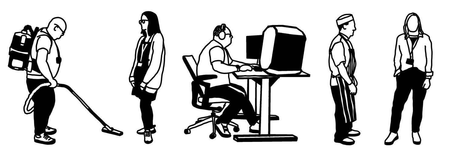 Graphic representing QMU staff
