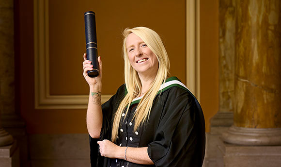 Vicky Tromans in graduation robe