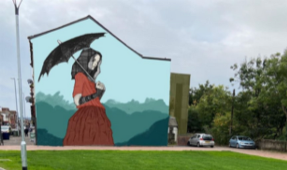 Caroline Oliphant mural in Kilmarnock