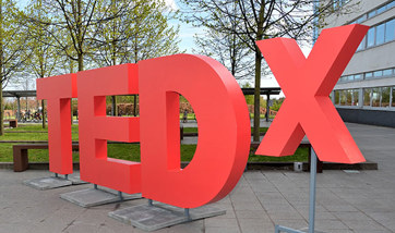 Big TEDx letters in QMU University Square