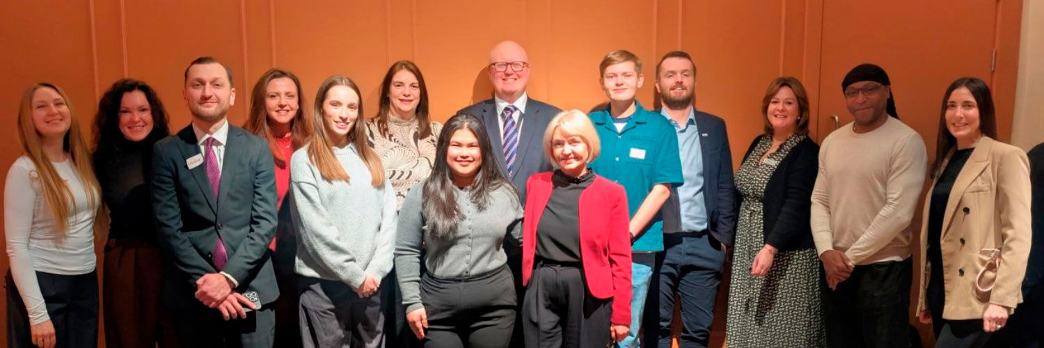 QMU students and staff with Apex leaders