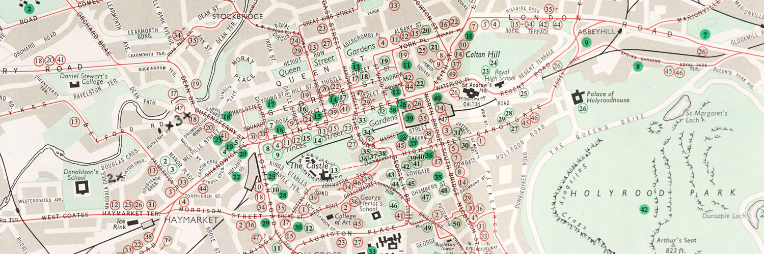 A 1970 map of Edinburgh city centre