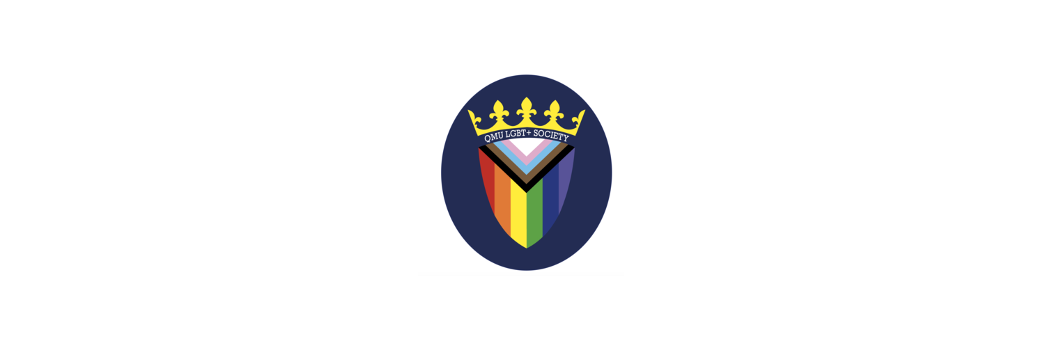 The current logo for the QMU LGBT+ Society