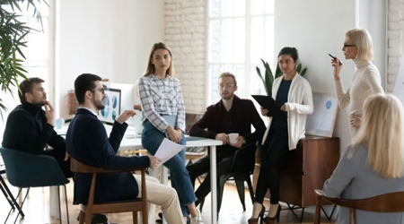 Colleagues in a discussion