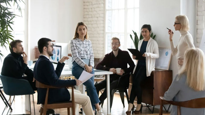 Colleagues in a discussion