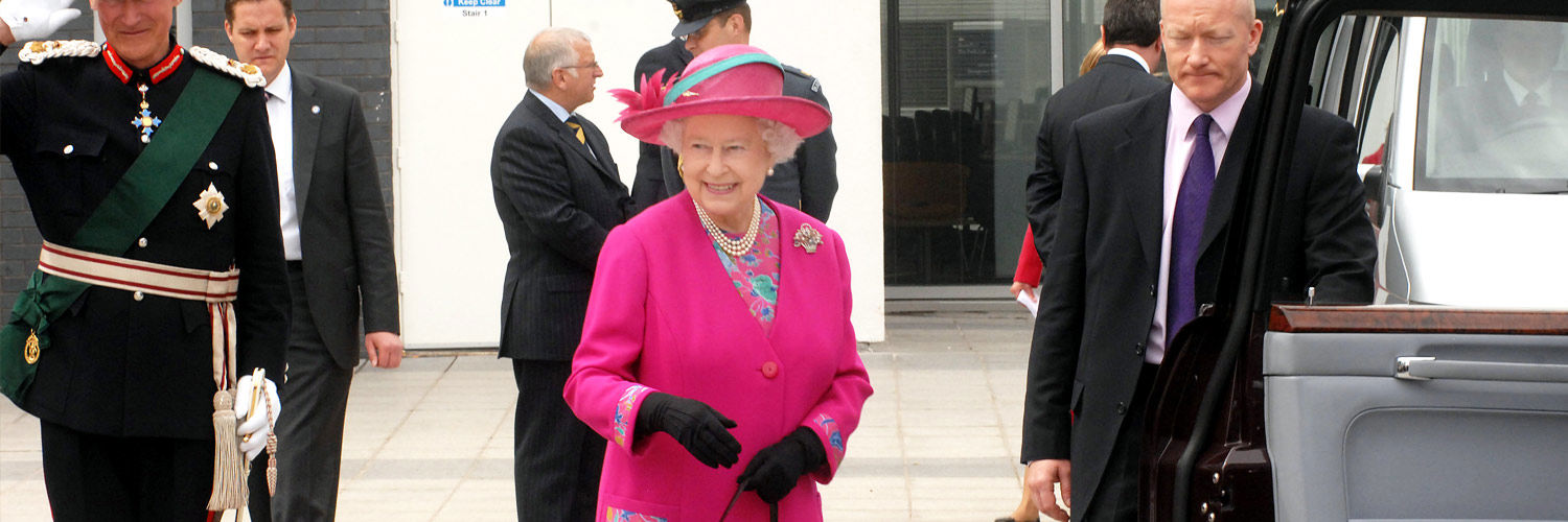 Queen Elizabeth II on her visit to officially open the Musselburgh QMU Campus.