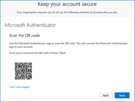 Microsoft Authenticator QR code 