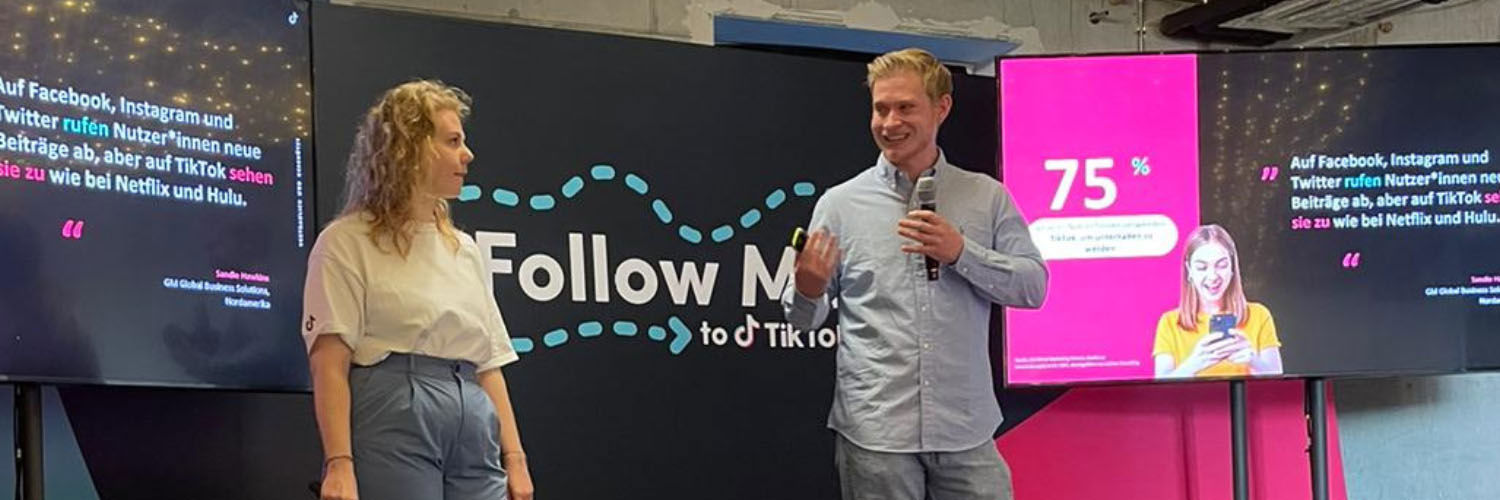 Graduate Jeremy Kunz speaking at TikTok event