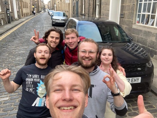 The QMU film team out shooting their 48 Hour Film Project in Edinburgh