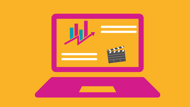 Computer screen with graphs and other icons