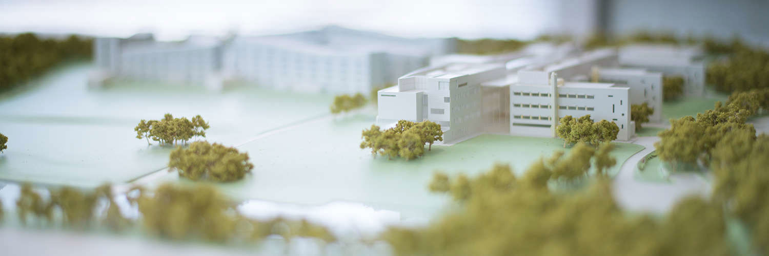 A miniature replica model of the Queen Margaret University Campus, Edinburgh