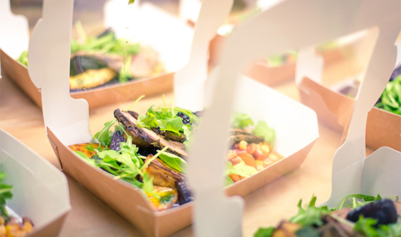 Salad boxes at Queen Margaret University, Edinburgh