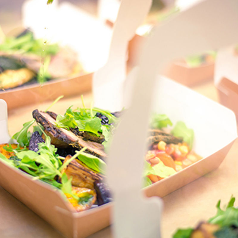 Salad boxes at Queen Margaret University, Edinburgh