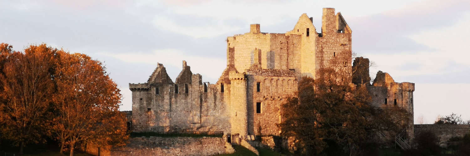Craigmillar Castle in the golden hour sunlight, Edinburgh