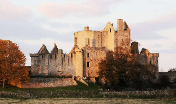 Craigmillar Castle in the golden hour sunlight, Edinburgh