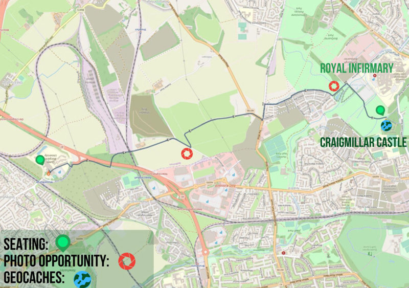 Map of Craigmillar Castle Route