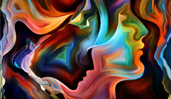 Interpretive painting of people