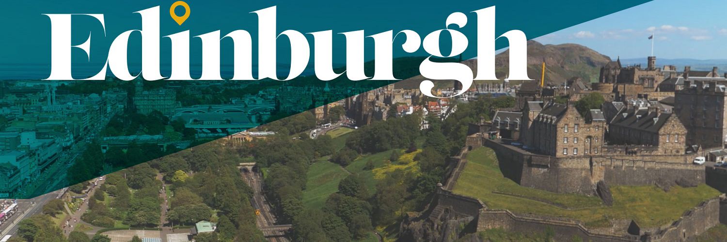 An aerial view of Edinburgh city centre with the words '20 reasons to study in Edinburgh'