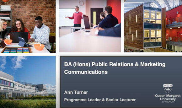 Intro slide to BA (Hons) Public Relations & Marketing Communications