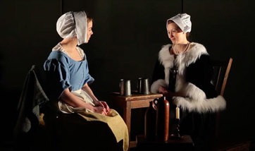 Two QMU students in medieval costume