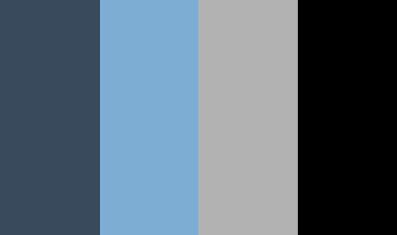 Four side by side panels of navy blue, light blue, light grey and black
