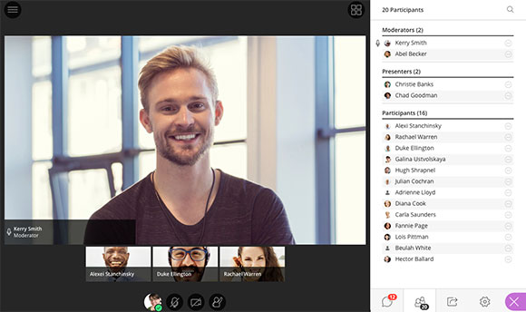 Screenshot of a group video call