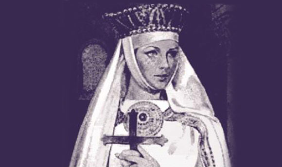 B+W painting of Saint Margaret of Scotland a.k.a Margaret of Wessex