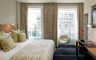 Bedroom at the Apex Waterloo Hotel, Edinburgh