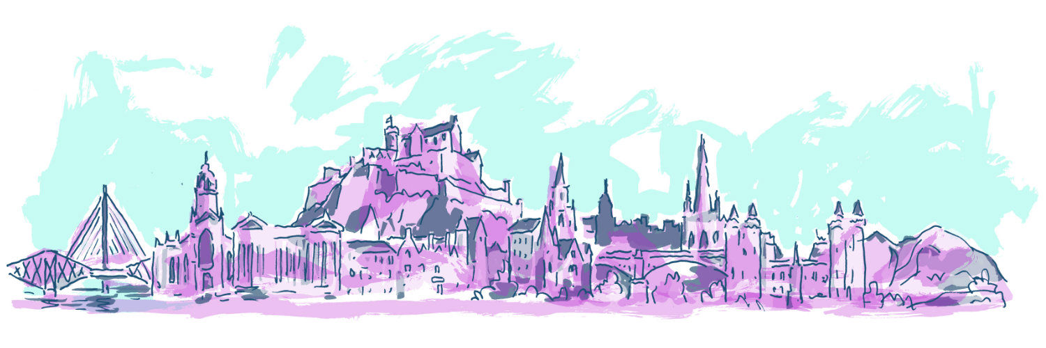 Hand-drawn Edinburgh skyline