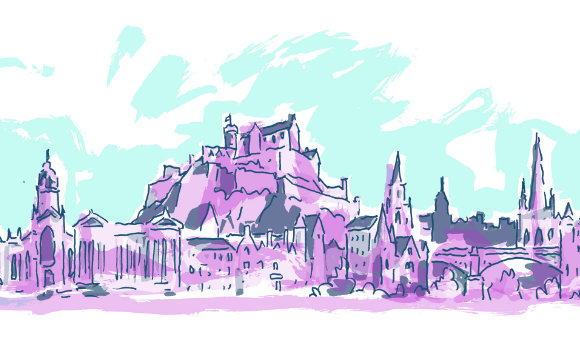 Hand-drawn Edinburgh skyline