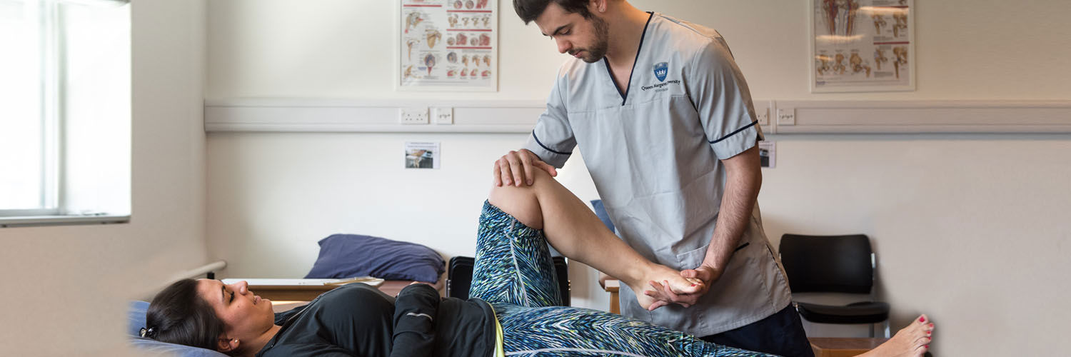 Queen Margaret physiotherapy student treating a patient