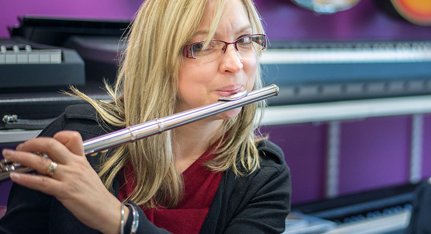 Person playing the flute