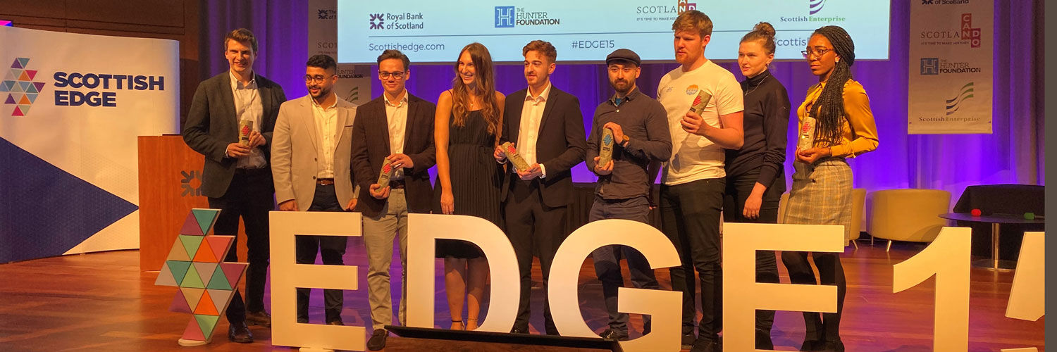 The S'wheat team winning the scottish edge award