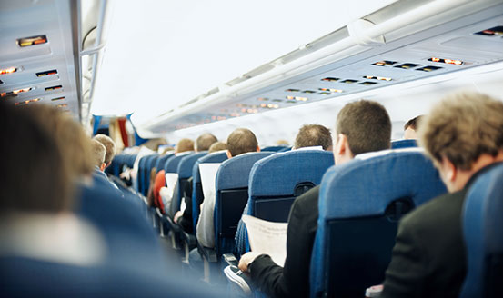 Passengers on an aeroplane
