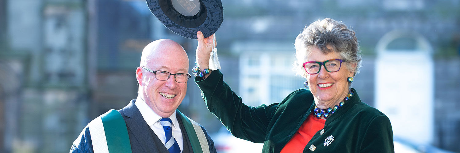 Sir Paul Grice Capped By Qmu Chancellor Prue Leith