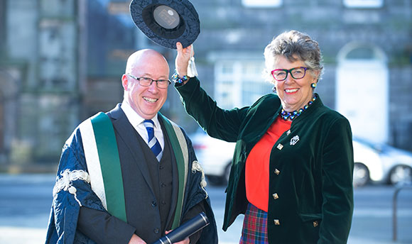 Sir Paul Grice Capped By Qmu Chancellor Prue Leith