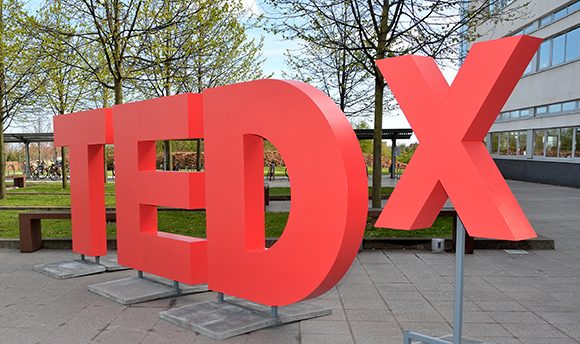 Big Ted-X letters in QMU University Square