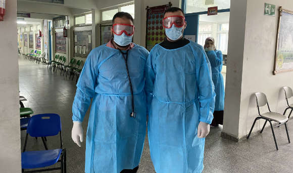 A pair of doctors in PPE 