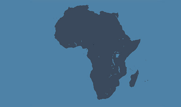 Grey map of Africa