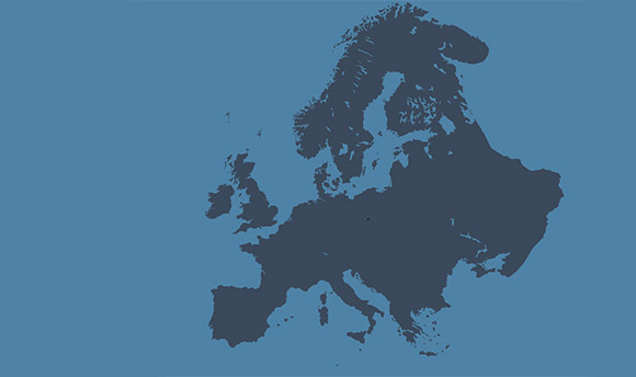 Grey map of Europe