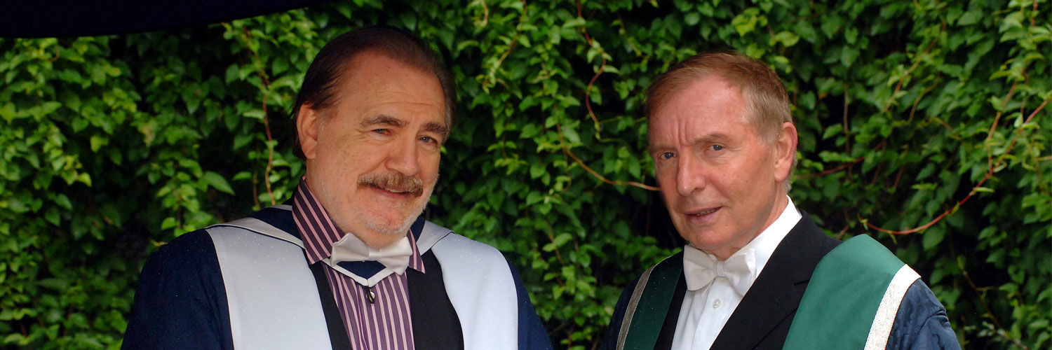 Actor Brian Cox receiving his honorary degree from Queen Margaret University.