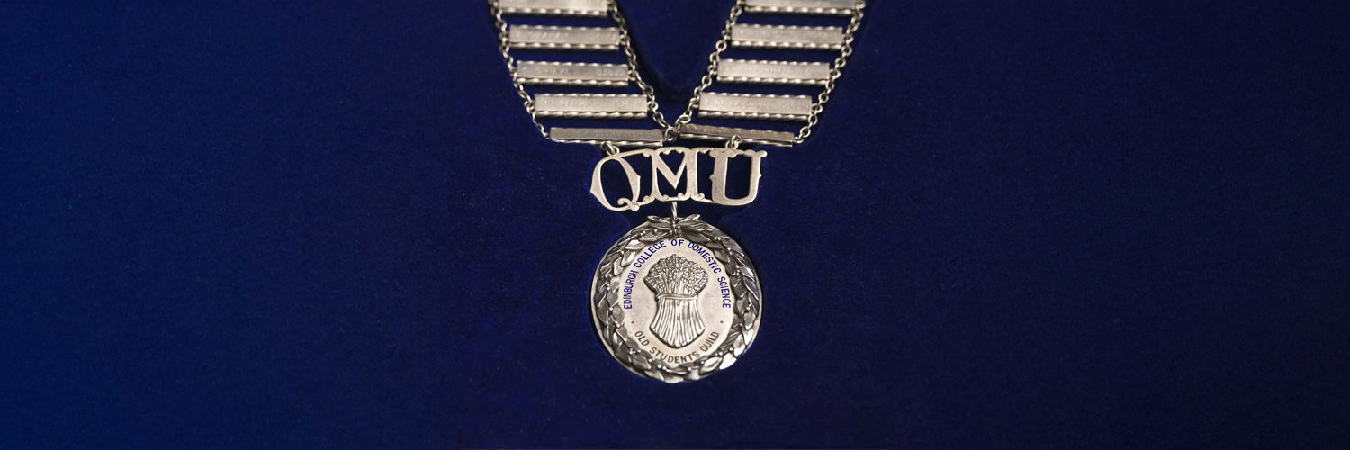 A commemorative chain featuring names of the QMU Association, then known as the Old Students Guild.