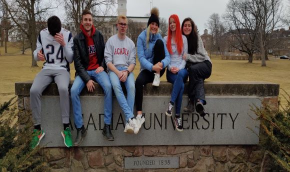 Image of students outside Acadia University