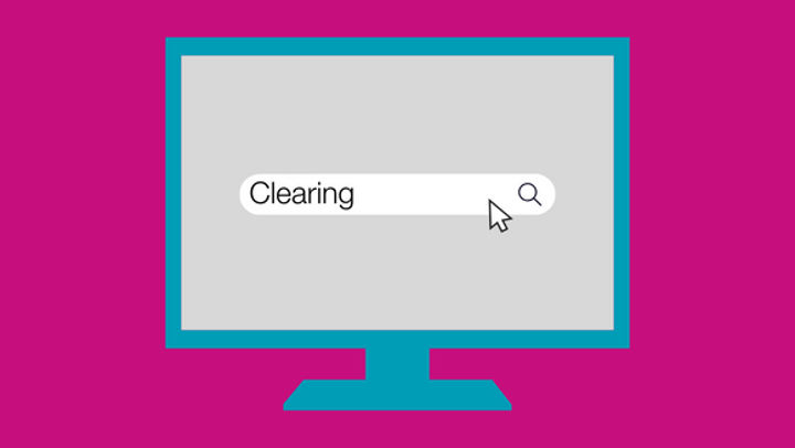 Graphic showing monitor and searches for 'clearing'