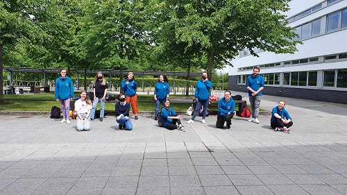 Group of students outside QMU