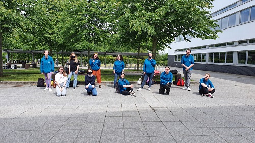 Group of students outside QMU 