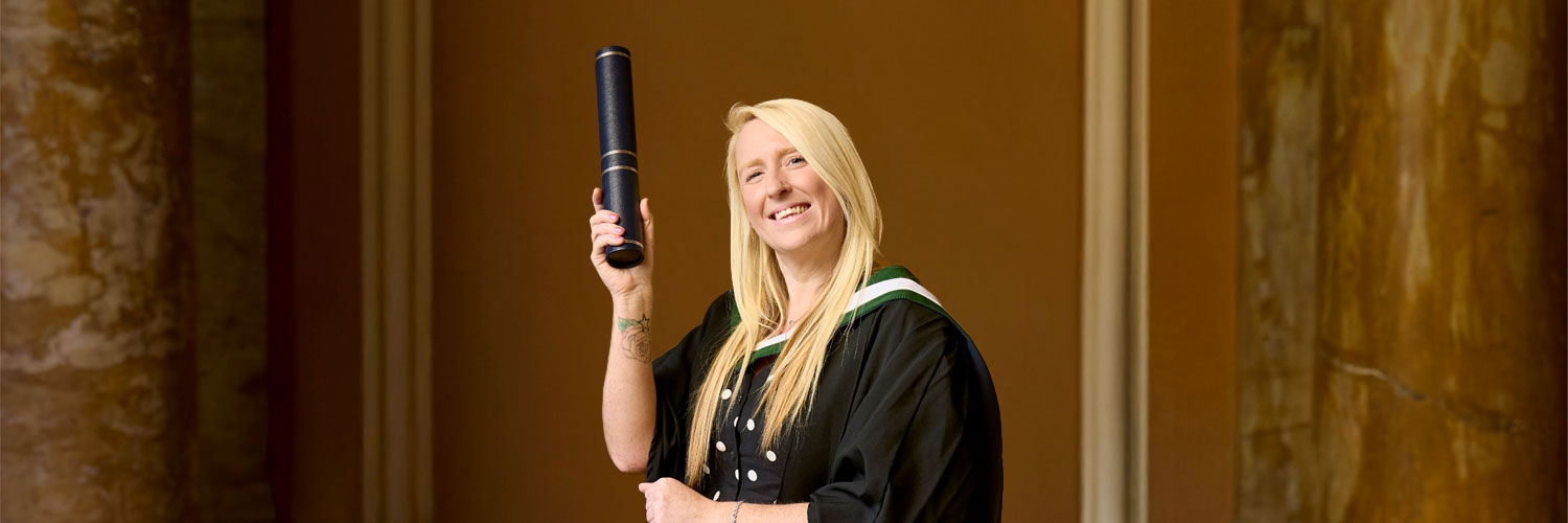 Vicky Tromans in graduation robe