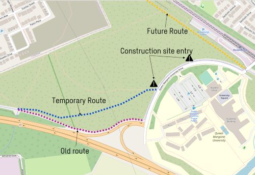 Map of road routes to QMU 