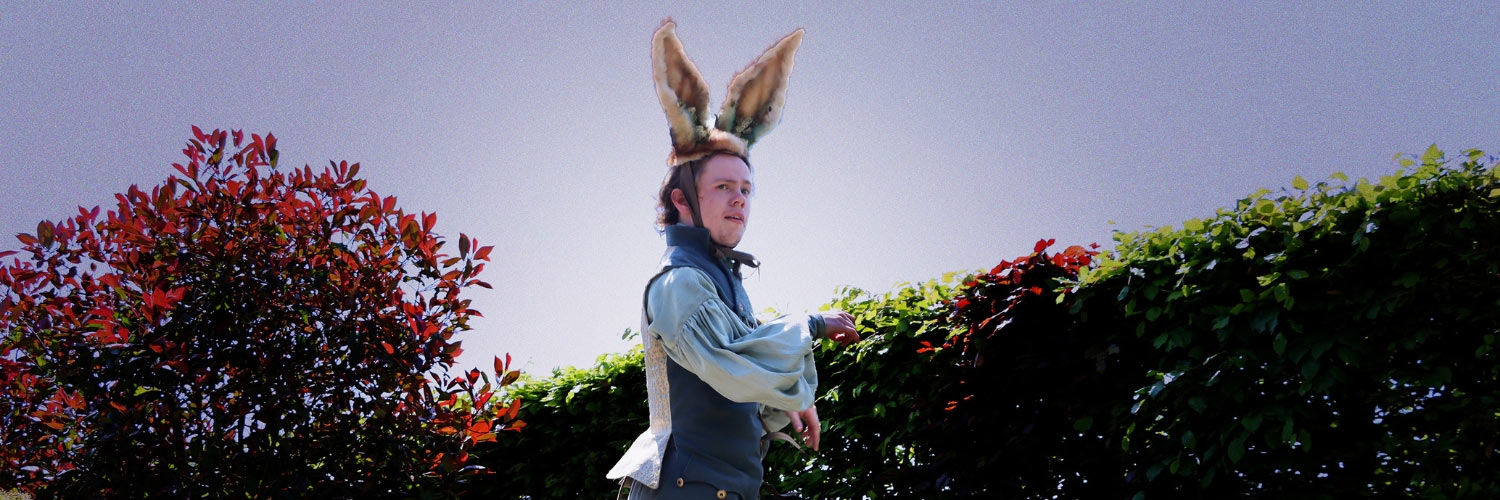 A person dressed as a character from Shakespeare's A Midsummer Night's Dream