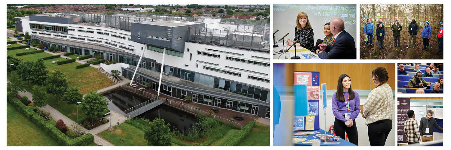 Collage of various images around campus